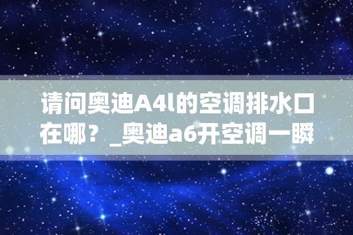 请问奥迪A4l的空调排水口在哪？_奥迪a6开空调一瞬间有酸臭味