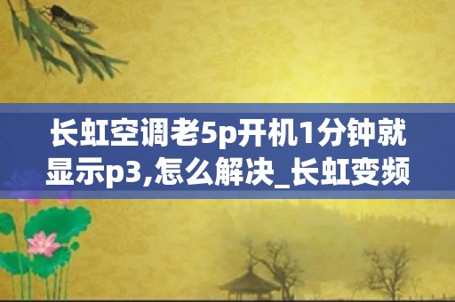 长虹空调老5p开机1分钟就显示p3,怎么解决_长虹变频空调故障代码