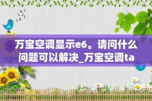 万宝空调显示e6。请问什么问题可以解决_万宝空调tac-25c多大功率