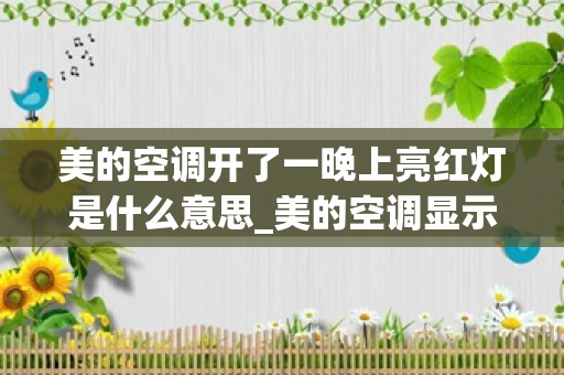 美的空调开了一晚上亮红灯是什么意思_美的空调显示p0什么意思