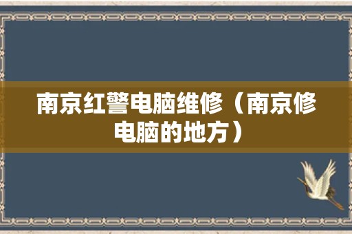 南京红警电脑维修（南京修电脑的地方）