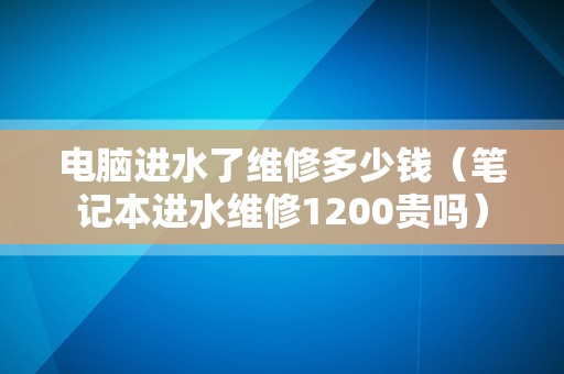 电脑进水了维修多少钱（笔记本进水维修1200贵吗）