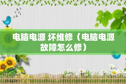 电脑电源 坏维修（电脑电源故障怎么修）