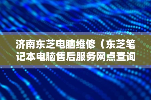 济南东芝电脑维修（东芝笔记本电脑售后服务网点查询）