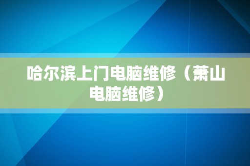 哈尔滨上门电脑维修（萧山电脑维修）