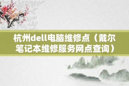 杭州dell电脑维修点（戴尔笔记本维修服务网点查询）