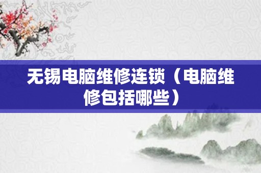 无锡电脑维修连锁（电脑维修包括哪些）